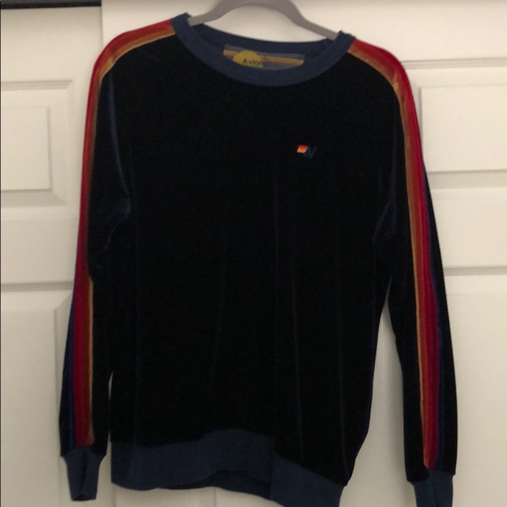 Aviator Nation velvet/velour crew sweatshirt